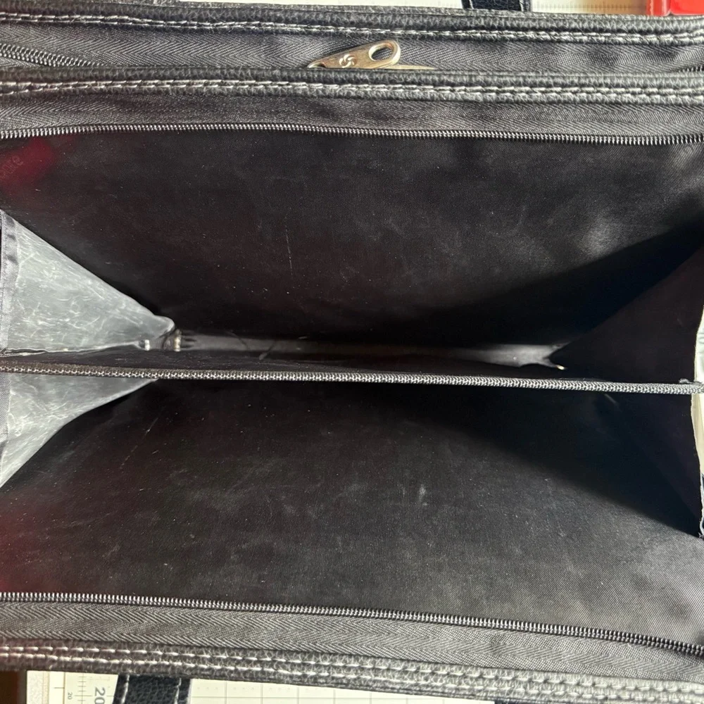 Samsonite 1910 Black Leather Messenger Bag‎ Briefcase Laptop Case Shoulder Bag